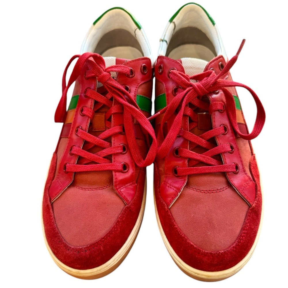 Gucci Men’s Red Leather Low Top Sneaker | Size 10 - Picture 2 of 16